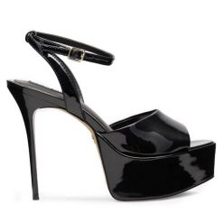 Sandały Nine West. Czarne sandały damskie Nine West, bez wzorów, bez obcasa, na szpilce. Za 149.99 zł.