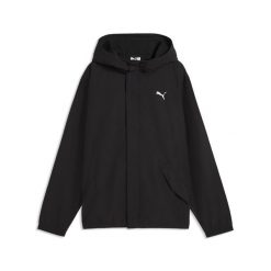 Młodzieżowa kurtka o luźnym kroju z dzianinową podszewką PUMA. Czarna kurtki damskie Puma, m, bez wzorów, z dzianiny, z kapturem. Za 269.00 zł.
