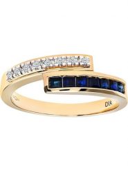 Diamant Exquis Złoty pierścionek z diamentami i szafirami rozmiar: 52. Niebieskie pierścionki damskie Diamant Exquis, z diamentem, złote. Za 2,479.99 zł.