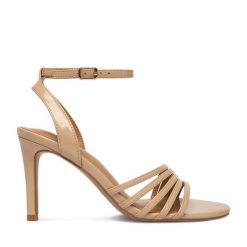 Sandały JENNY. Brązowe sandały damskie Jenny, bez wzorów, bez obcasa, na szpilce. Za 129.99 zł.