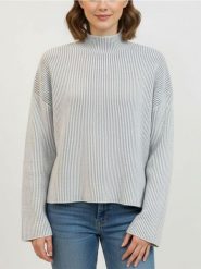 Sweter z półgolfem - szary. Szare swetry klasyczne damskie Sinsay, l, bez kołnierzyka. Za 49.99 zł.