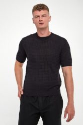 T-shirt męski z wełną EMPORIO ARMANI. T-shirty męskie Emporio Armani, m, bez wzorów, z wełny, bez kołnierzyka. W wyprzedaży za 499.85 zł.