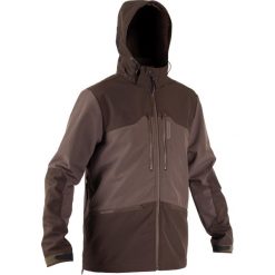 Softshell outdoor Solognac 500. Brązowe kurtki softshell damskie SOLOGNAC, xl, bez wzorów, z softshellu, bez kaptura. Za 299.99 zł.
