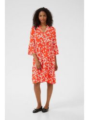 Kaffe Sukienka w kolorze czerwono-białym rozmiar: 44. Czerwone sukienki damskie Kaffe, na co dzień, bez wzorów, z wiskozy, bez kołnierzyka, bez ramiączek, midi, proste. Za 126.99 zł.