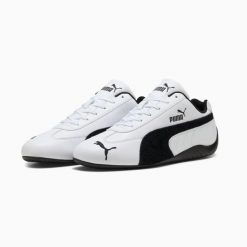 Buty sportowe Puma SPEEDCAT LTHR 40317501. Białe buty sportowe na co dzień damskie Puma, bez wzorów, z gumy. Za 302.99 zł.