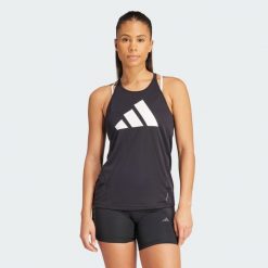 Bluza Run It Tank. Czarne bluzy bez kaptura damskie Adidas, xs, bez wzorów, z materiału, bez kaptura. Za 119.00 zł.
