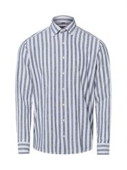 Nils Sundström koszula casual z lnem Mężczyźni Modern Fit Bawełna czarny, L. Czarne koszule męskie Nils Sundström, l, bez wzorów, z bawełny, bez kołnierzyka, bez ramiączek. Za 179.95 zł.