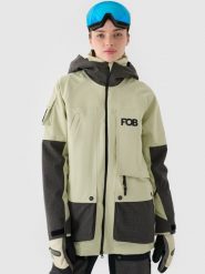 4F Kurtka snowboardowa membrana 10000 damska - oliwkowa/khaki XL. Brązowe kurtki damskie 4f, m, bez wzorów, z dzianiny, z kapturem, narciarskie. W wyprzedaży za 399.99 zł.