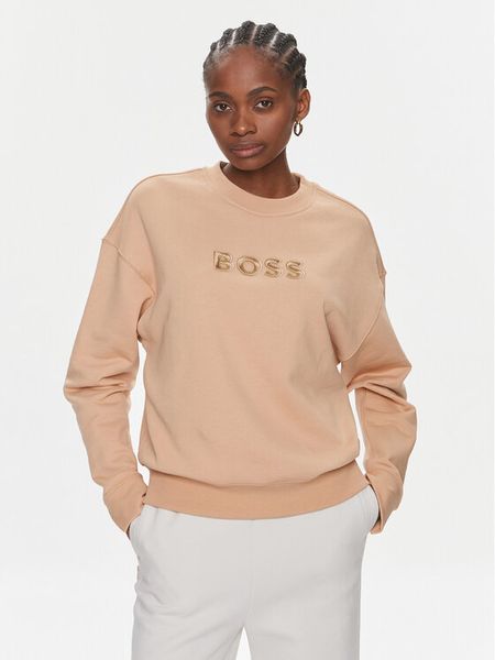 Boss Bluza Econa 50508499 Beżowy Relaxed Fit. Brązowe bluzy bez kaptura damskie Boss, m, z bawełny. Za 529.99 zł.