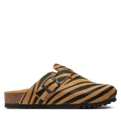 Klapki Scholl. Brązowe klapki damskie Scholl, bez wzorów, bez obcasa. Za 399.99 zł.