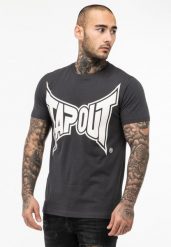 T-shirt o klasycznym kroju Tapout Logo. Szare t-shirty męskie TAPOUT, l, bez wzorów, z bawełny, bez kołnierzyka. Za 119.50 zł.
