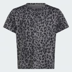 Koszulka Seasonal Animal Print Sport. Czarne bluzki sportowe damskie Adidas, bez kołnierzyka, bez ramiączek. Za 109.00 zł.