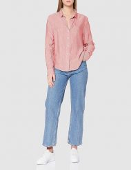 WRANGLER BLOUSE DAMSKA KOSZULA Z DŁUGIM RĘKAWEM PASKI FLAME RED W5Z2TIR06. Czerwone koszule damskie Wrangler, s, bez wzorów, bez kołnierzyka, bez ramiączek. Za 129.99 zł.