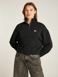 TOMMY JEANS Bluza w kolorze czarnym rozmiar: XS. Czarne bluzy bez kaptura damskie Tommy Jeans, xs, z bawełny. Za 245.96 zł.