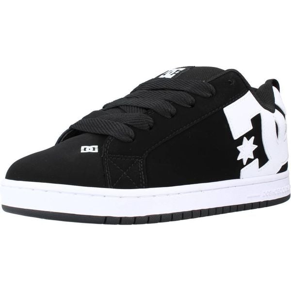 Buty do chodzenia męskie DC Court Graffik Skate. Czarne buty trekkingowe męskie DC Shoes, ze skóry, bez zapięcia, trekkingowe. Za 405.91 zł.