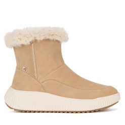 Botki Rieker Revolution Lifestyle. Brązowe botki damskie Rieker Revolution Lifestyle, bez obcasa, na koturnie, bez zapięcia. Za 335.99 zł.