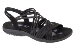 Sandały SKECHERS REGGAE SLIM - SUNNYSIDE Czarny. Czarne sandały damskie Skechers, bez wzorów, z materiału, bez obcasa. Za 204.99 zł.