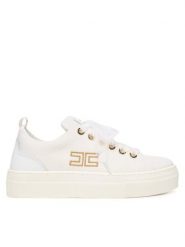 Elisabetta Franchi Sneakersy F4A9-E0528-1256 S Biały. Białe buty sportowe dziewczęce Elisabetta Franchi, bez wzorów, ze skóry, bez zapięcia. Za 819.99 zł.