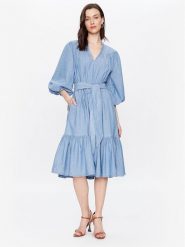 Lauren Ralph Lauren Sukienka jeansowa 250889365 Niebieski Regular Fit. Niebieskie sukienki damskie Lauren Ralph Lauren, bez wzorów, z bawełny, bez kołnierzyka, bez ramiączek. Za 1,329.00 zł.