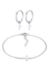 Elli Damskie kolczyki sztyfty z wisiorkiem krzyżem Basic w srebrze próby 925 Zestawy 1 ct. Kolczyki damskie Elli, srebrne, na sztyftcie. Za 333.99 zł.