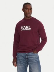 KARL LAGERFELD Bluza 705091 554917 Bordowy Regular Fit. Czerwone bluzy bez kaptura męskie Karl Lagerfeld, m, z bawełny. Za 439.99 zł.