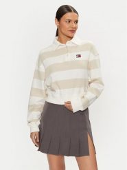 Tommy Jeans Bluza DW0DW19409 Beżowy Relaxed Fit. Brązowe bluzy bez kaptura damskie Tommy Jeans, l, z bawełny. Za 269.99 zł.