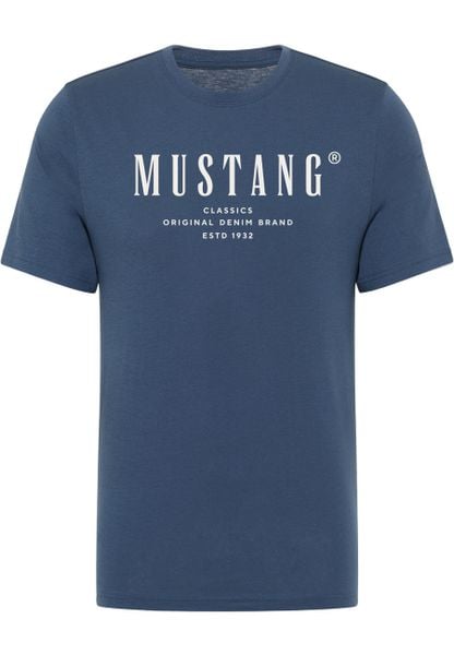 Męski T-Shirt Mustang Style Alex Dark Denim 1017998 5242. T-shirty męskie Mustang, m, bez wzorów, z denimu, bez kołnierzyka. Za 79.99 zł.