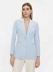 United Colors Of Benetton Marynarka 2RGYDW01V Błękitny Regular Fit. Niebieskie marynarki i żakiety damskie United Colors Of Benetton, bez wzorów, z syntetyku. Za 329.99 zł.
