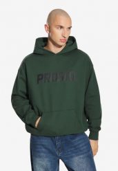Bluza sportowa męska Prosto Big Log z kapturem. Zielone bluzy sportowe męskie Prosto., l, z bawełny. Za 209.99 zł.