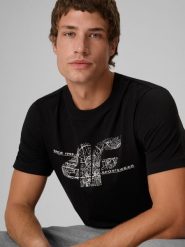 4F T-shirt regular z nadrukiem męski - czarny XXL. Czarne t-shirty męskie 4f, m, bez wzorów, z bawełny, bez kołnierzyka. Za 69.99 zł.