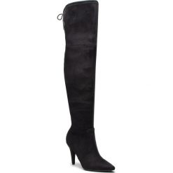 Muszkieterki GUESS - FLNO24 ESU11 BLACK. Czarne kozaki damskie Guess, z materiału, bez obcasa. W wyprzedaży za 439.00 zł.