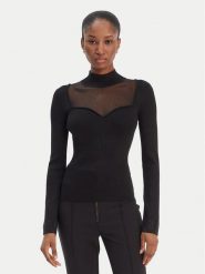 Guess Sweter W6RR45 Z4842 Czarny Regular Fit. Czarne swetry klasyczne damskie Guess, s, z wiskozy, bez kołnierzyka. Za 349.99 zł.