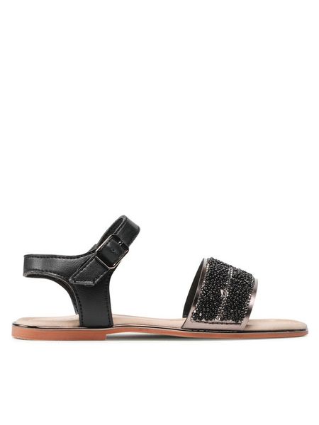 Nelli Blu Sandały CS21882-09 Czarny. Czarne sandały dziewczęce Nelli Blu, ze skóry, bez zapięcia. Za 99.99 zł.