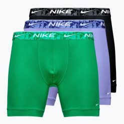 Bokserki męskie Nike Everyday Cotton Stretch 3 pary. Zielone bokserki męskie Nike, bez wzorów. Za 159.99 zł.