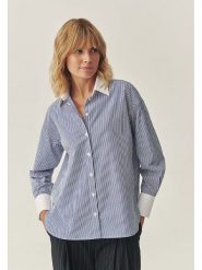 TATUUM Bluzka "Manhattan" w kolorze niebiesko-białym rozmiar: 38. Niebieskie bluzki damskie Tatuum, bez wzorów, z bawełny, bez kołnierzyka, bez ramiączek. Za 140.20 zł.