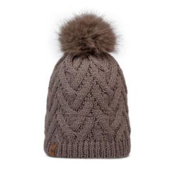 Czapka BUFF KNITTED & FLEECE BAND BEANIE CARYN COBBLESTONE. Brązowe czapki zimowe damskie Buff. Za 169.90 zł.