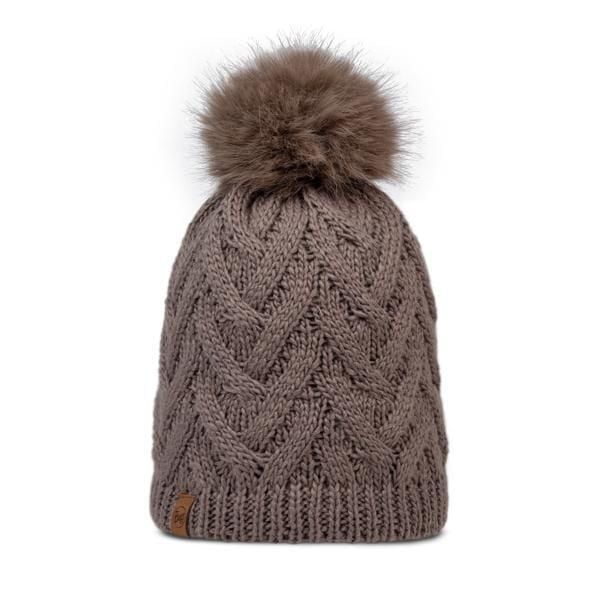 Czapka BUFF KNITTED & FLEECE BAND BEANIE CARYN COBBLESTONE. Brązowe czapki zimowe damskie Buff. Za 169.90 zł.