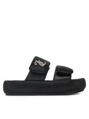 Juicy Couture Klapki WSS21515-02 Czarny. Czarne klapki damskie Juicy Couture, bez wzorów, z materiału, bez obcasa. Za 249.99 zł.