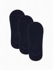 Skarpety męskie stopki 3-pak - granatowe V1 - Rozmiar: one size. Niebieskie skarpetki męskie Ombre Clothing, bez wzorów, z bawełny. W wyprzedaży za 14.99 zł.
