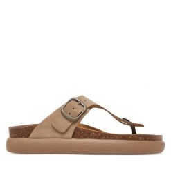 Japonki Scholl. Brązowe klapki damskie Scholl, bez wzorów, bez obcasa. Za 259.99 zł.