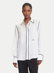 KARL LAGERFELD Koszula A3W11012 Biały Regular Fit. Białe koszule damskie Karl Lagerfeld, bez wzorów, z wiskozy, bez kołnierzyka, bez ramiączek. Za 739.99 zł.