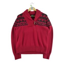 Damski czerwony sweter. Czerwone swetry klasyczne damskie Ralph Lauren, l, z materiału, bez kołnierzyka. Za 59.60 zł.