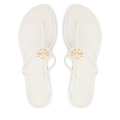 Japonki Tory Burch. Białe klapki damskie Tory Burch, bez wzorów, bez obcasa. Za 709.99 zł.