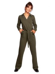 Be Wear Kombinezon w kolorze oliwkowym rozmiar: XXL. Brązowe kombinezony damskie Be Wear, xxl, bez wzorów, z tkaniny, bez kołnierzyka, bez ramiączek, długie. Za 188.85 zł.