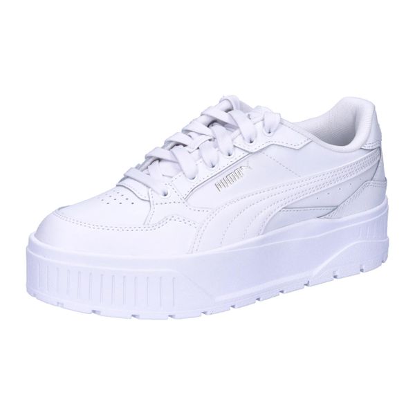 Buty damskie sportowe Puma KARMEN II IDOL. Białe buty sportowe na co dzień damskie Puma, bez wzorów, z materiału, trekkingowe. Za 490.00 zł.