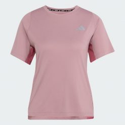 Koszulka adi365Breeze Running. Czerwone t-shirty damskie Adidas, s, bez wzorów, z elastanu, bez kołnierzyka. Za 179.00 zł.