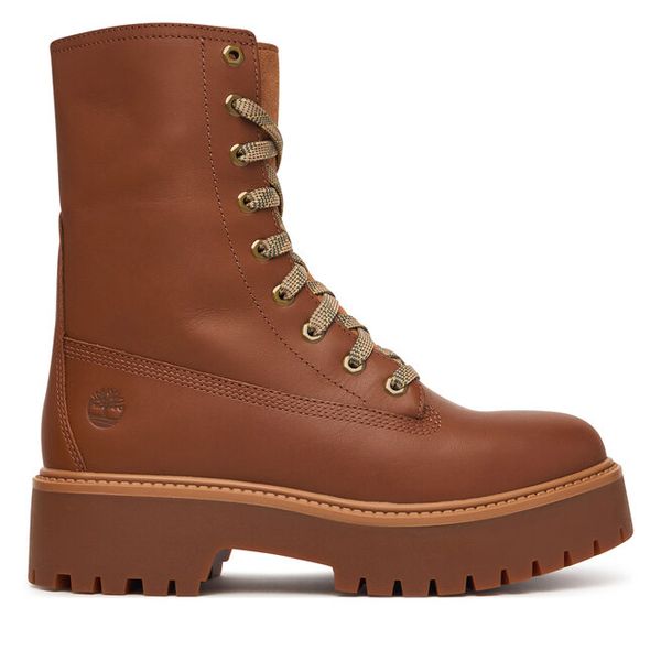 Trapery Timberland. Brązowe trapery damskie Timberland, bez obcasa. Za 779.99 zł.