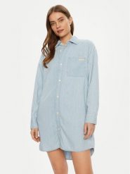 Calvin Klein Jeans Sukienka jeansowa J20J225472 Niebieski Loose Fit. Niebieskie sukienki damskie Calvin Klein Jeans, s, bez wzorów, z jeansu, bez kołnierzyka, bez ramiączek. Za 279.99 zł.