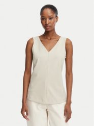Calvin Klein Jeans Top LV044G206G Beżowy Slim Fit. Brązowe topy damskie Calvin Klein Jeans, m, bez wzorów, z jeansu, bez ramiączek. Za 249.99 zł.