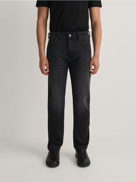 Jeansy slim z efektem sprania - szary. Szare jeansy męskie Reserved. W wyprzedaży za 69.99 zł.